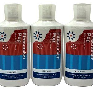 Bath & Body Works FIRECRACKER POP Body Wash SHOWER GEL Set of 3 Cherry Yum Yum!